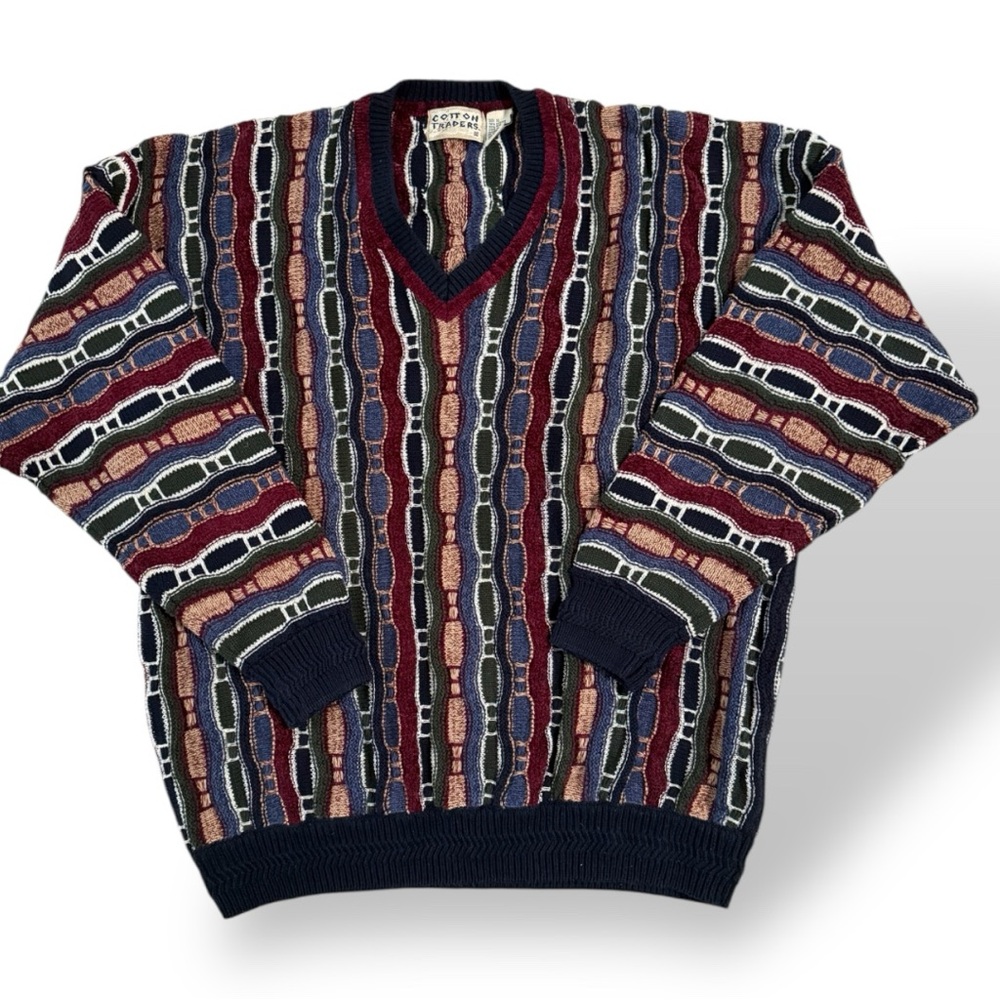 Vintage Cotton Traders Style
3D Textured 80s 90s Sweater Size XL Biggie